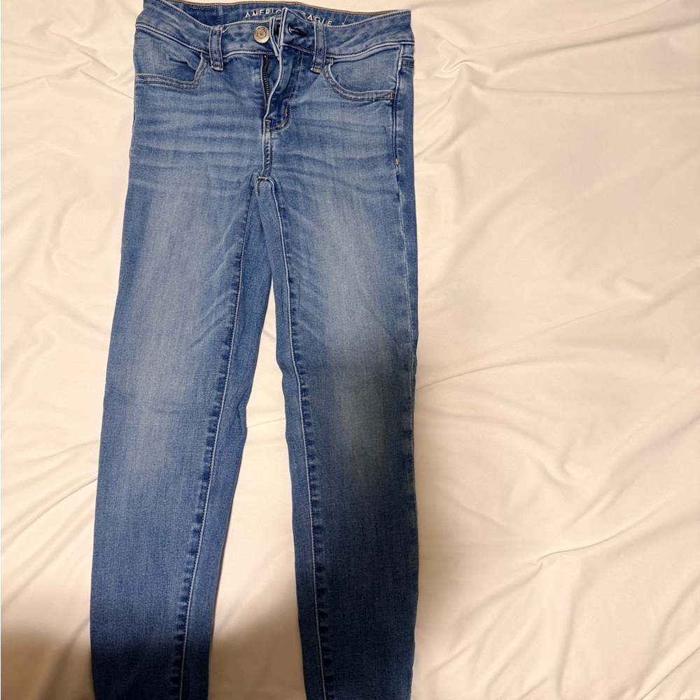 American Eagle Outfitters Women's Light Blue Skinny Jeans